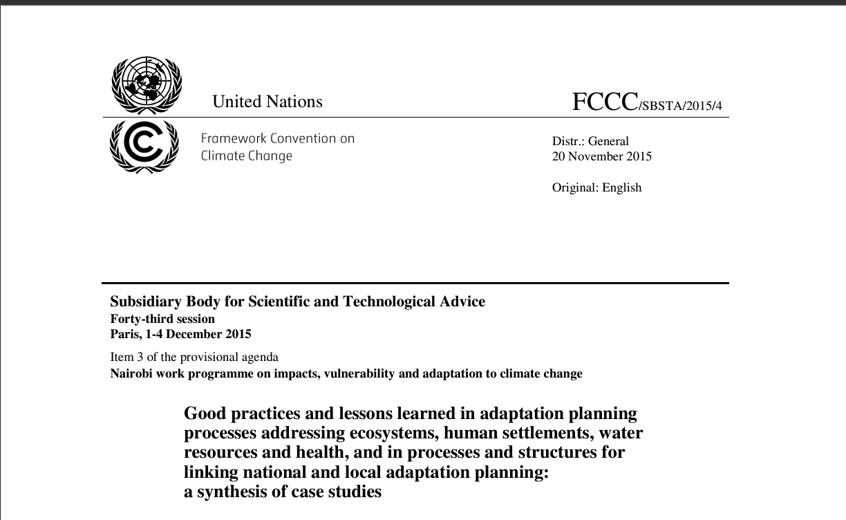 UNFCC – Subsidiary body for scientific and technological advice, 2015