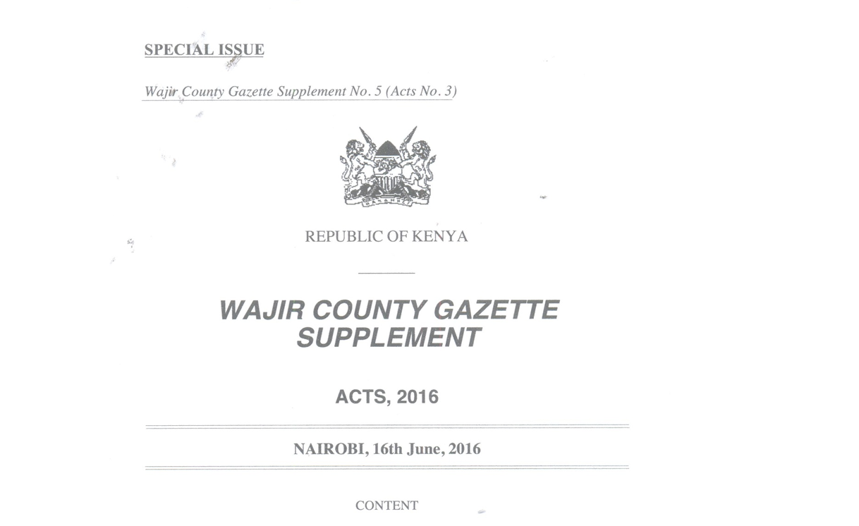 The Wajir County Climate Change Fund Act, 2016