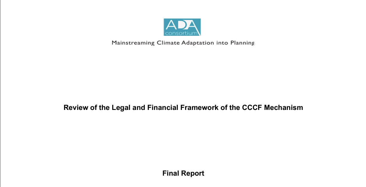 Review of the legal framework of the CCCF Mechanism