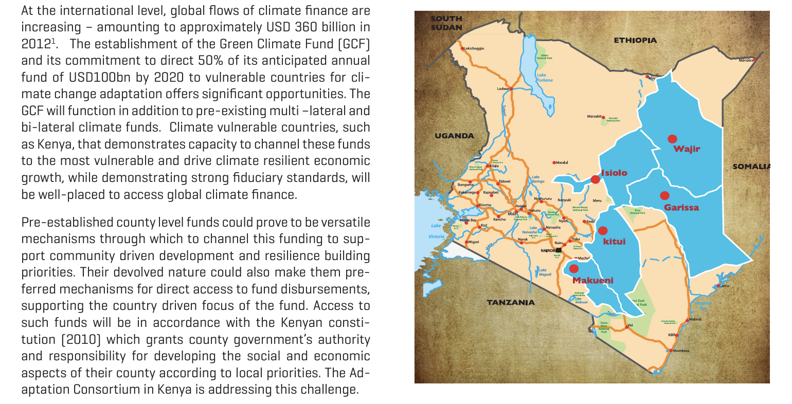 Supporting Counties in Kenya to Mainstream Climate Change in Development and Access Climate Finance