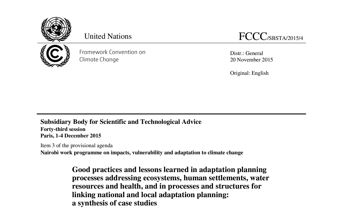 UNFCC – Subsidiary body for scientific and technological advice, 2015